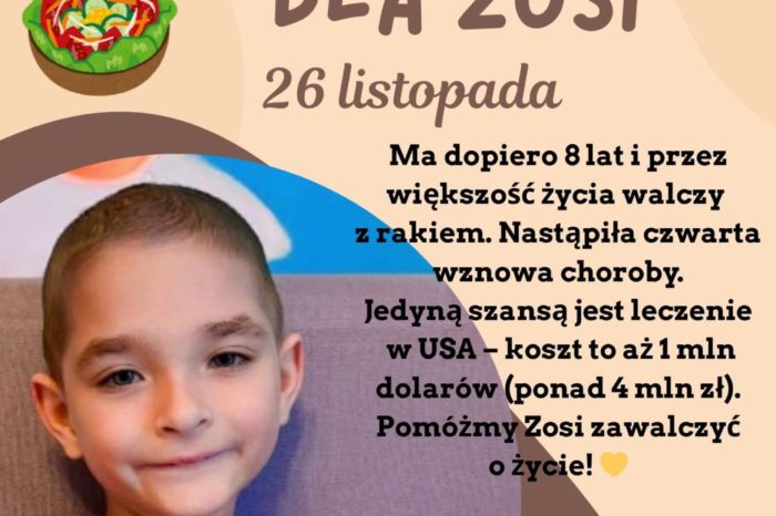Stare Pole dla Zosi Lewandowskiej! Kiermasz ciast i sałatek – 26 listopada